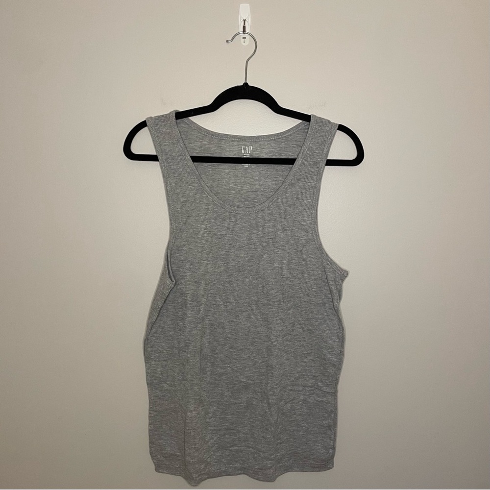 Gap Rib-Knit Undershirt Tank Tops (2), White & Gray, Size L, NWOT - Picture 4 of 6